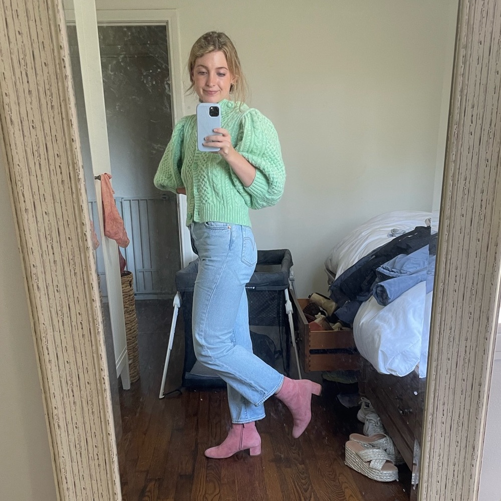 Pink Suede Booties - Picture 2 of 4